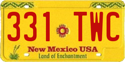 NM license plate 331TWC