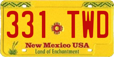 NM license plate 331TWD