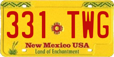 NM license plate 331TWG