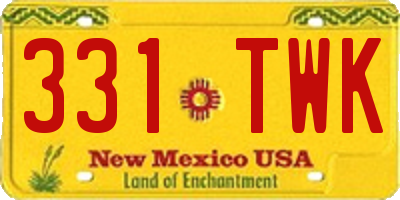 NM license plate 331TWK