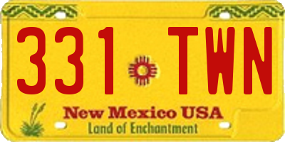 NM license plate 331TWN