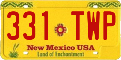 NM license plate 331TWP