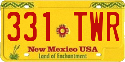 NM license plate 331TWR