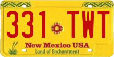 NM license plate 331TWT