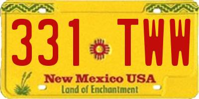 NM license plate 331TWW