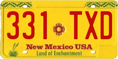 NM license plate 331TXD