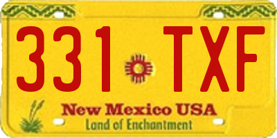 NM license plate 331TXF