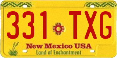 NM license plate 331TXG
