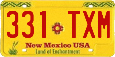 NM license plate 331TXM