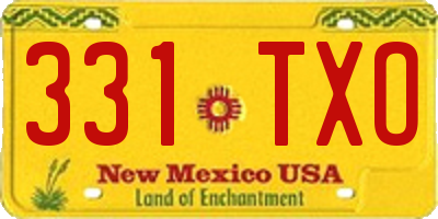 NM license plate 331TXO