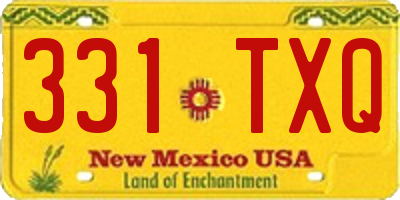 NM license plate 331TXQ