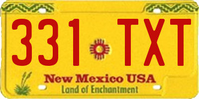 NM license plate 331TXT