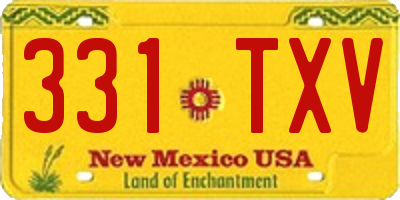NM license plate 331TXV