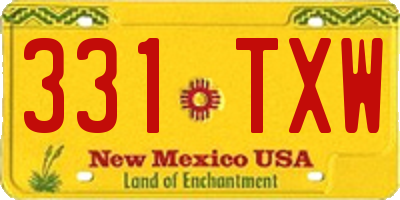 NM license plate 331TXW