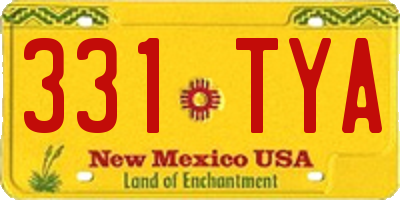 NM license plate 331TYA