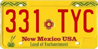 NM license plate 331TYC
