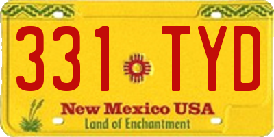 NM license plate 331TYD