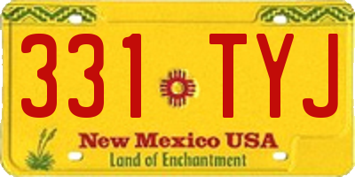 NM license plate 331TYJ