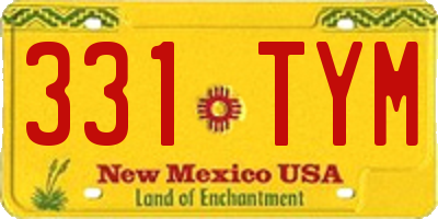 NM license plate 331TYM