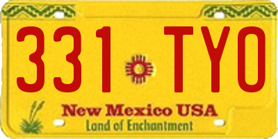 NM license plate 331TYO