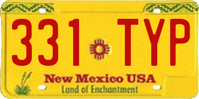 NM license plate 331TYP