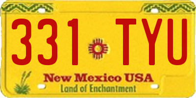 NM license plate 331TYU