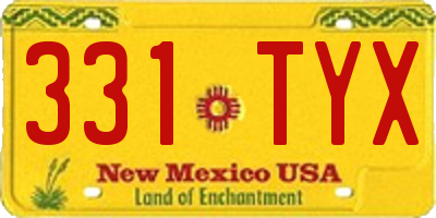 NM license plate 331TYX