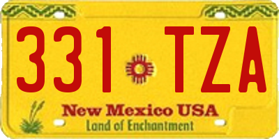 NM license plate 331TZA