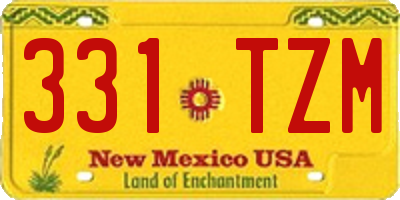 NM license plate 331TZM