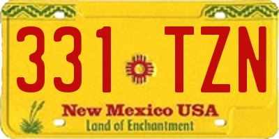NM license plate 331TZN