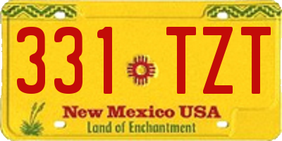 NM license plate 331TZT