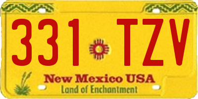 NM license plate 331TZV