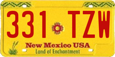 NM license plate 331TZW