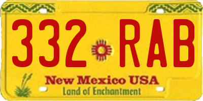 NM license plate 332RAB