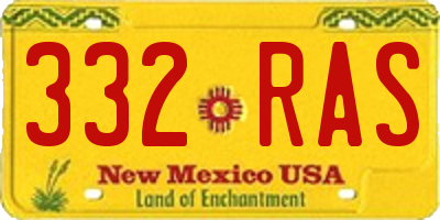 NM license plate 332RAS