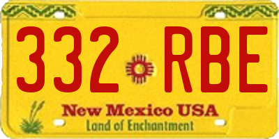 NM license plate 332RBE