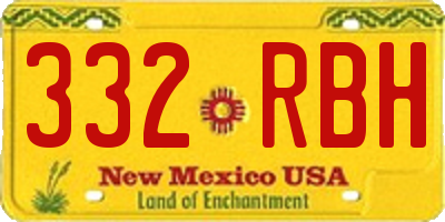 NM license plate 332RBH
