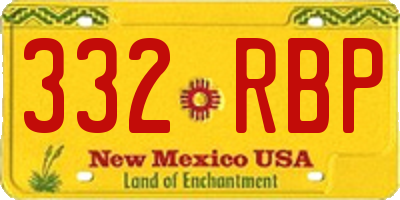 NM license plate 332RBP