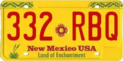 NM license plate 332RBQ