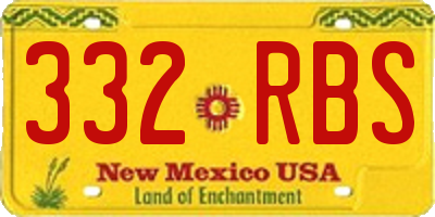 NM license plate 332RBS