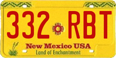 NM license plate 332RBT