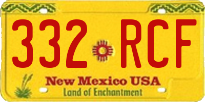 NM license plate 332RCF