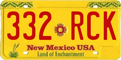 NM license plate 332RCK