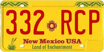 NM license plate 332RCP