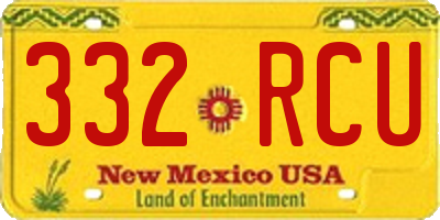 NM license plate 332RCU