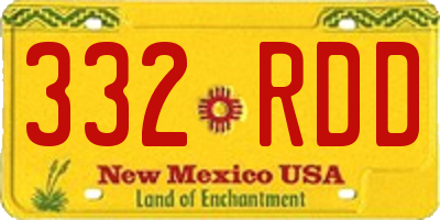 NM license plate 332RDD