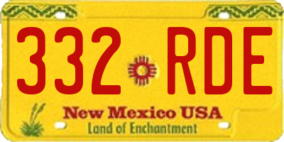 NM license plate 332RDE
