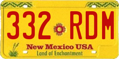 NM license plate 332RDM