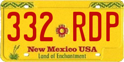 NM license plate 332RDP