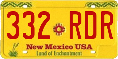 NM license plate 332RDR